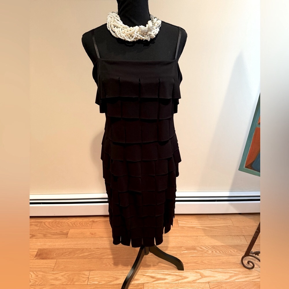 Cache Elegant Black Layered Dress excellent quality and condition